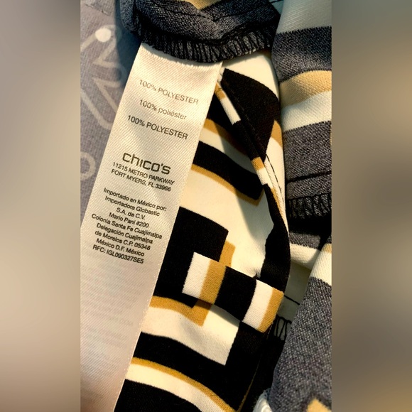 NWT - Chico’s Deco Square Print Wide Left Pants Size 1.5 Orig $99  Sell $40 - Picture 7 of 9